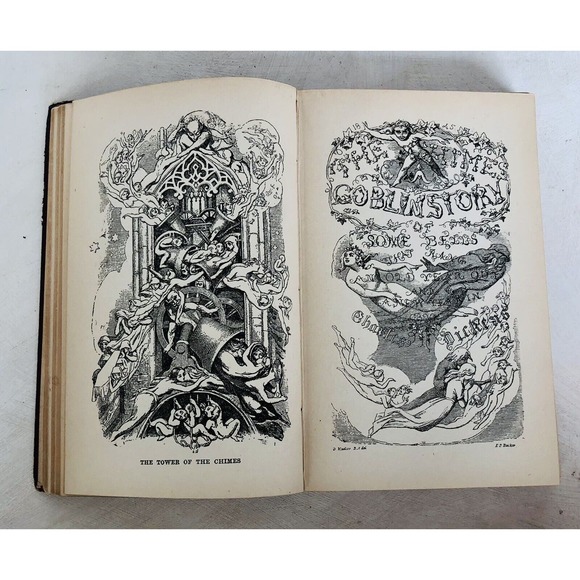 Antique Christmas Books Dickens Illustr. Chapman & Hall Goblin Ghost Fairy Tales - Picture 15 of 16